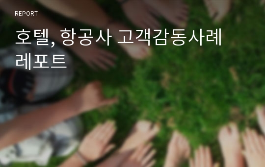 호텔, 항공사 고객감동사례 레포트