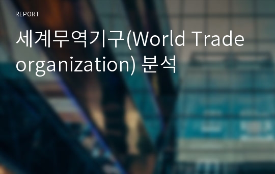 세계무역기구(World Trade organization) 분석