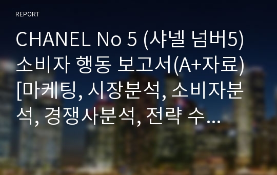 CHANEL No 5 (샤넬 넘버5) 소비자 행동 보고서(A+자료) [마케팅, 시장분석, 소비자분석, 경쟁사분석, 전략 수립, 대안 제시]