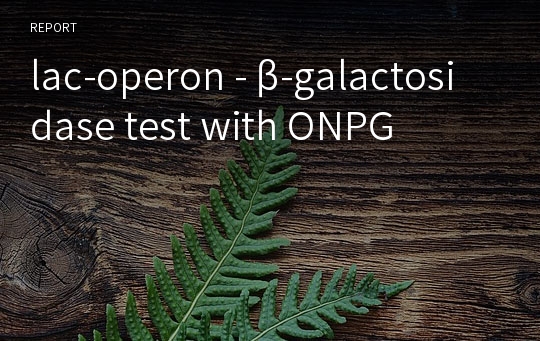 lac-operon - β-galactosidase test with ONPG