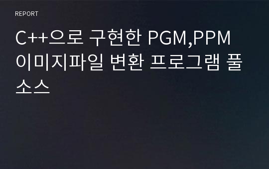 C++으로 구현한 PGM,PPM 이미지파일 변환 프로그램 풀소스