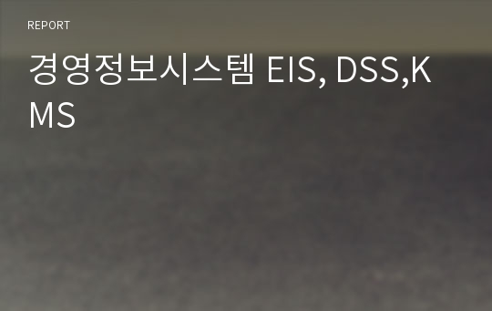 경영정보시스템 EIS, DSS,KMS