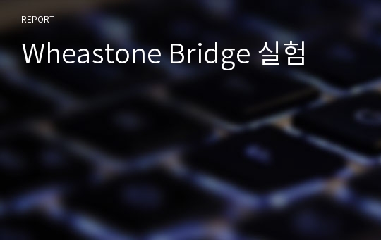 Wheastone Bridge 실험