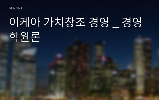 이케아 가치창조 경영 _ 경영학원론