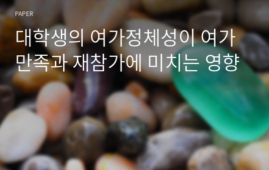 대학생의 여가정체성이 여가만족과 재참가에 미치는 영향