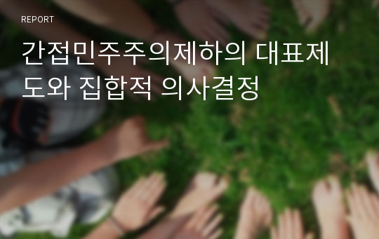 간접민주주의제하의 대표제도와 집합적 의사결정