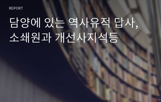 담양에 있는 역사유적 답사, 소쇄원과 개선사지석등