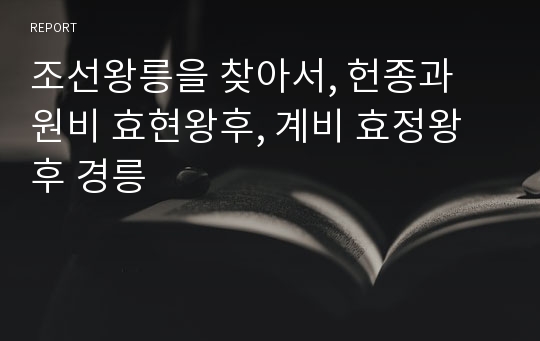 조선왕릉을 찾아서, 헌종과 원비 효현왕후, 계비 효정왕후 경릉