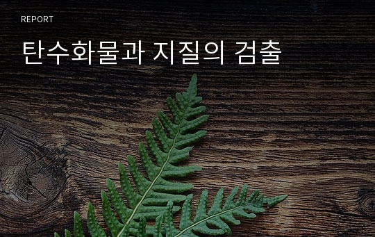 탄수화물과 지질의 검출