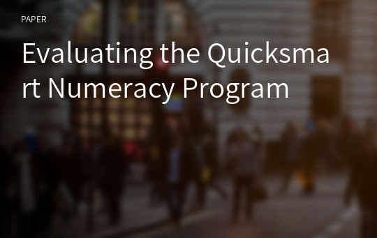 Evaluating the Quicksmart Numeracy Program