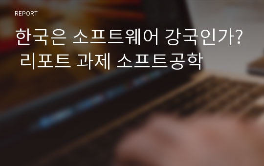 한국은 소프트웨어 강국인가? 리포트 과제 소프트공학