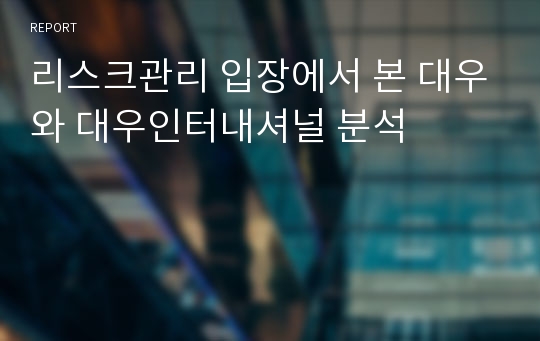 리스크관리 입장에서 본 대우와 대우인터내셔널 분석