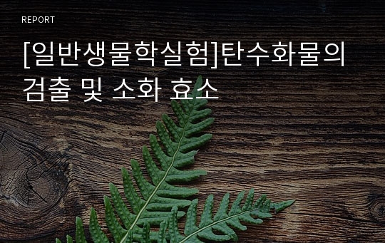 [일반생물학실험]탄수화물의 검출 및 소화 효소