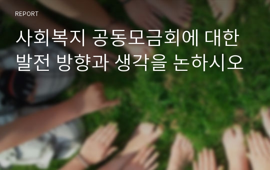 사회복지 공동모금회에 대한 발전 방향과 생각을 논하시오