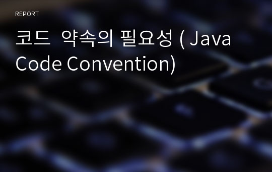 코드  약속의 필요성 ( Java Code Convention)