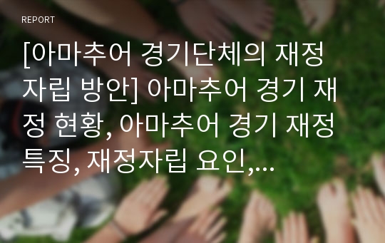 [아마추어 경기단체의 재정 자립 방안] 아마추어 경기 재정 현황, 아마추어 경기 재정 특징, 재정자립 요인, 경기단체 재정자립 방안