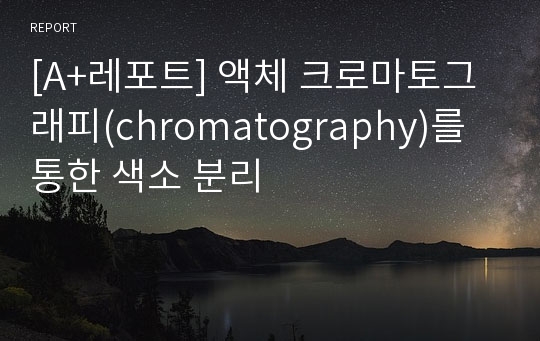 [A+레포트] 액체 크로마토그래피(chromatography)를 통한 색소 분리