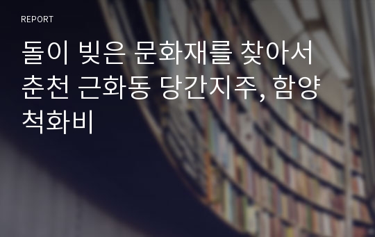 돌이 빚은 문화재를 찾아서 춘천 근화동 당간지주, 함양척화비