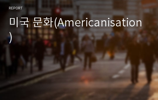 미국 문화(Americanisation)