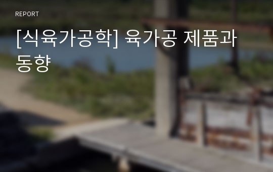 [식육가공학] 육가공 제품과 동향