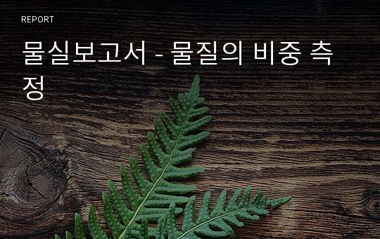 물실보고서 - 물질의 비중 측정