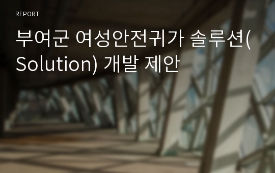 부여군 여성안전귀가 솔루션(Solution) 개발 제안