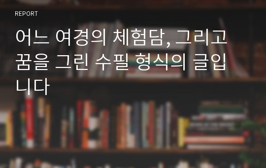 어느 여경의 체험담, 그리고 꿈을 그린 수필 형식의 글입니다