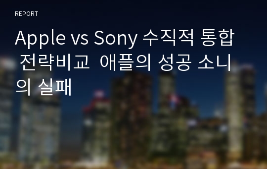 Apple vs Sony 수직적 통합 전략비교  애플의 성공 소니의 실패