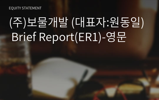 (주)보물개발 Brief Report(ER1)-영문
