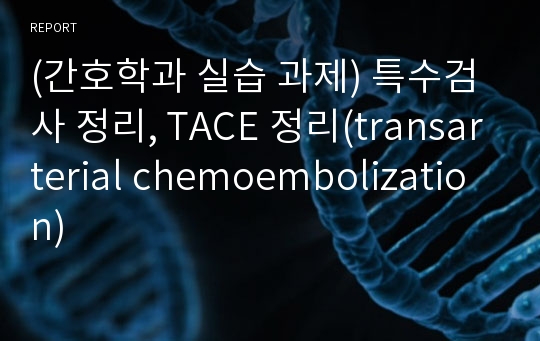 (간호학과 실습 과제) 특수검사 정리, TACE 정리(transarterial chemoembolization)