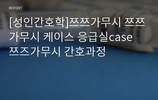 [성인간호학]쯔쯔가무시 쯔쯔가무시 케이스 응급실case 쯔즈가무시 간호과정