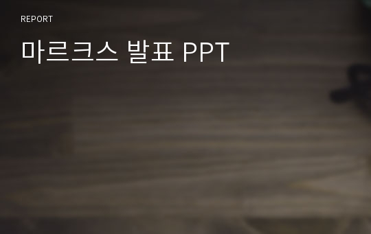 마르크스 발표 PPT