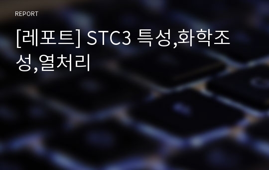 [레포트] STC3 특성,화학조성,열처리