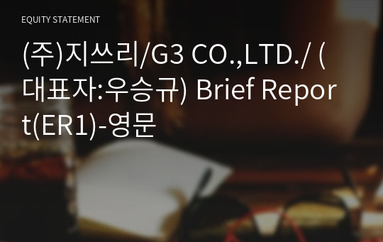 (주)지쓰리 Brief Report(ER1)-영문