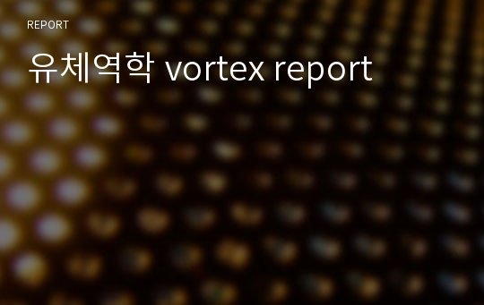 유체역학 vortex report