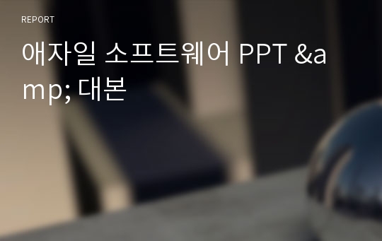 애자일 소프트웨어 PPT &amp; 대본