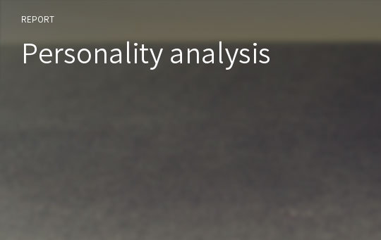 Personality analysis