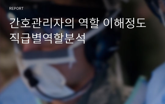 간호관리자의 역할 이해정도 직급별역할분석