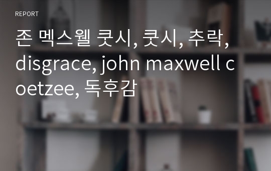 존 멕스웰 쿳시, 쿳시, 추락, disgrace, john maxwell coetzee, 독후감