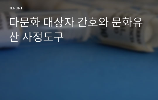 다문화 대상자 간호와 문화유산 사정도구