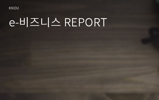 e-비즈니스 REPORT