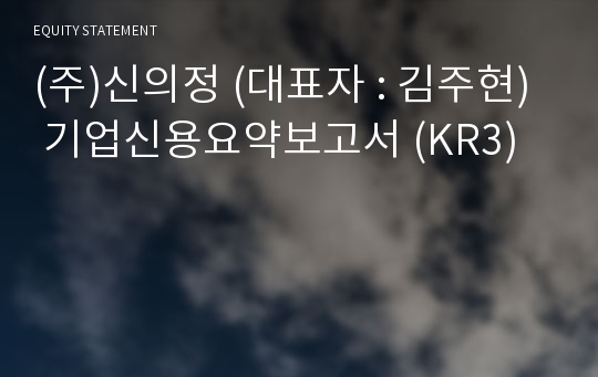 (주)신의정 기업신용요약보고서 (KR3)