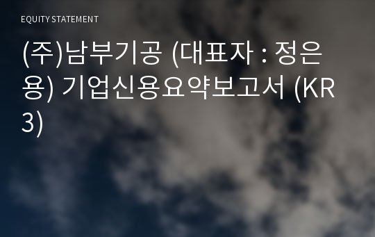 (주)남부기공 기업신용요약보고서 (KR3)