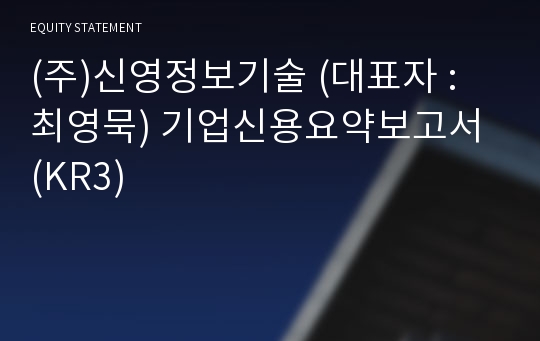 (주)신영정보기술 기업신용요약보고서 (KR3)