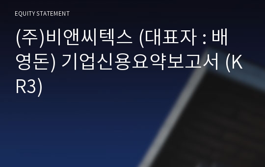 (주)비앤씨텍스 기업신용요약보고서 (KR3)