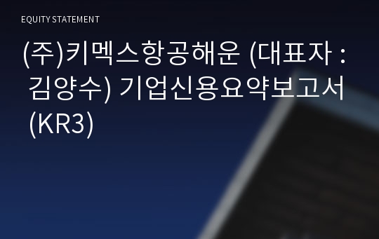 (주)키멕스항공해운 기업신용요약보고서 (KR3)