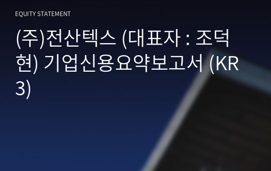 (주)전산텍스 기업신용요약보고서 (KR3)