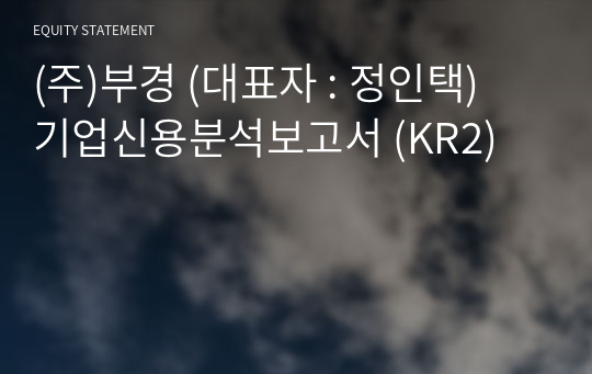 (주)부경 기업신용분석보고서 (KR2)