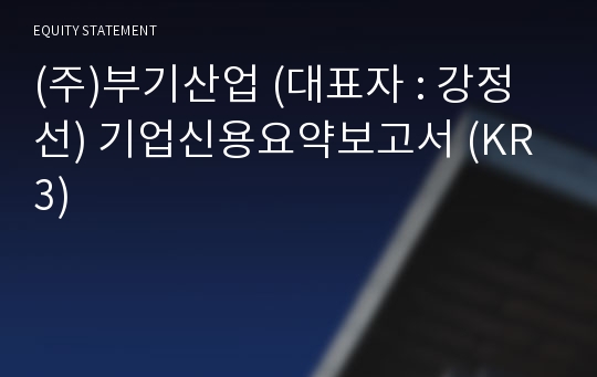 (주)부기산업 기업신용요약보고서 (KR3)