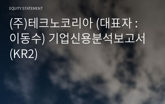 (주)테크노코리아 기업신용분석보고서 (KR2)